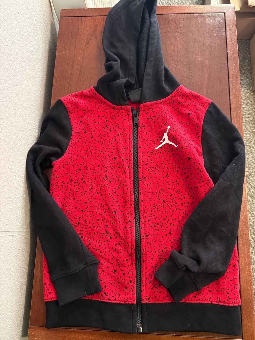 Jordan Red and Black Speckle Full-Zip Hoodie